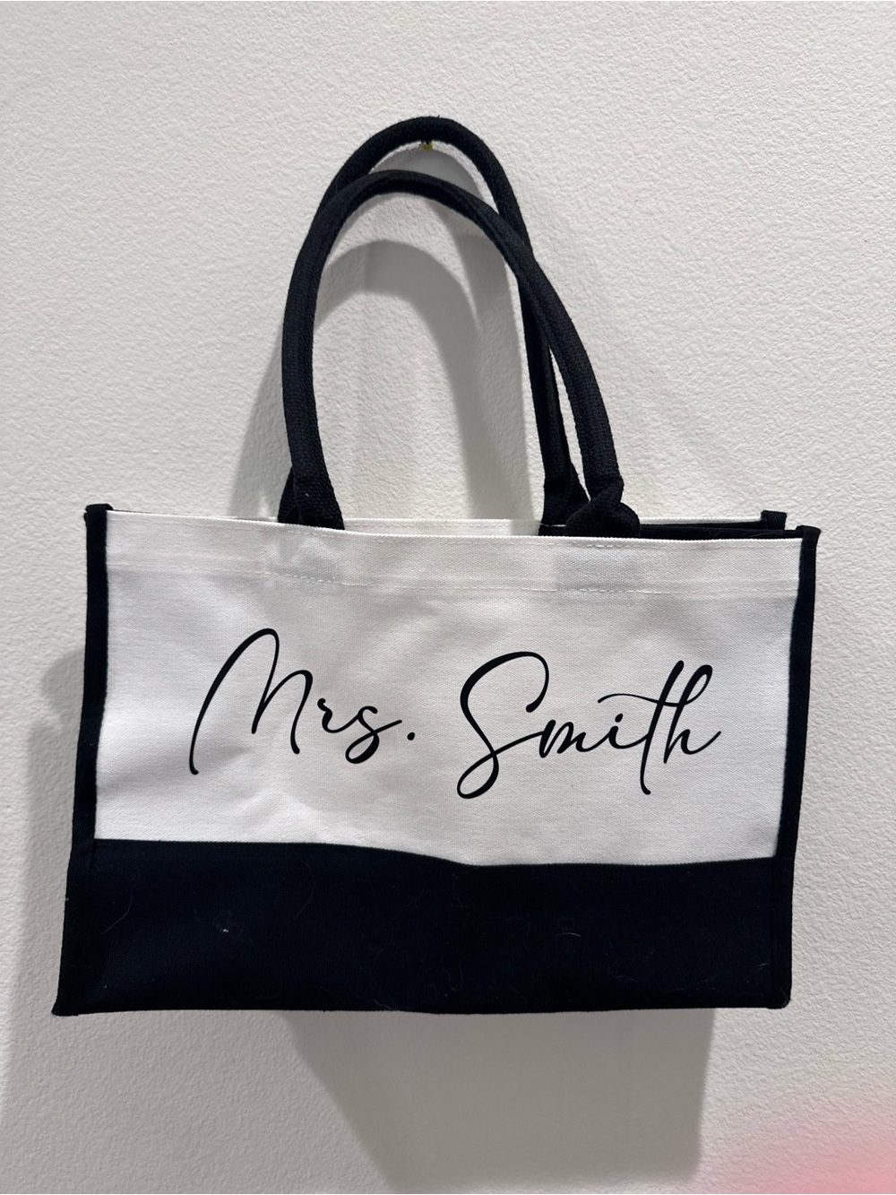 Personalized Mrs. Smith Black & White Tote Bag